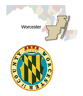 Worcester County Map and Seal